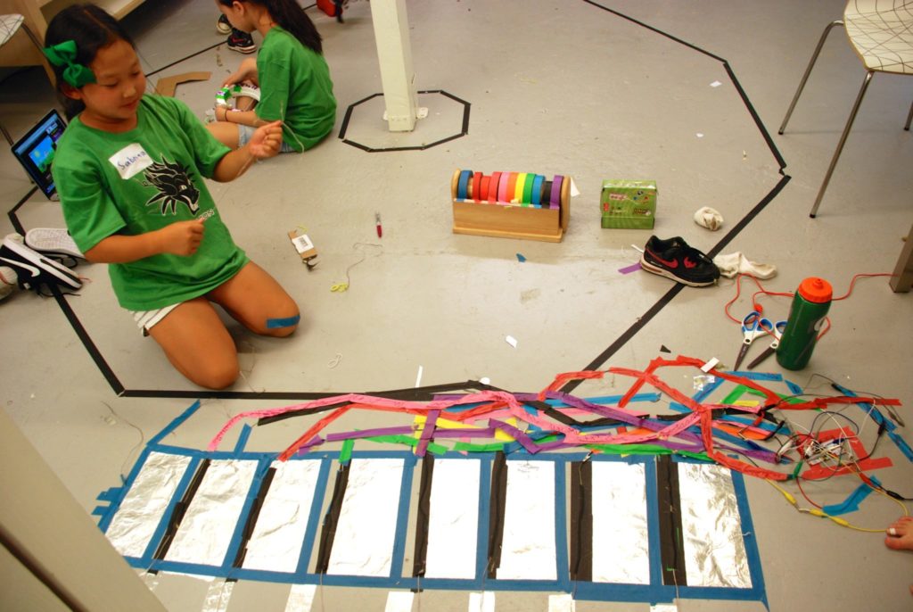 MakeyMakey projects at tech summer camp