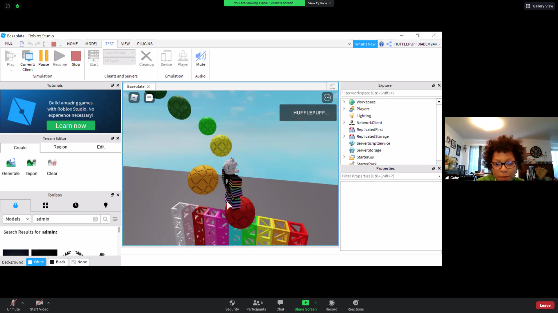 Learning to create games with Roblox